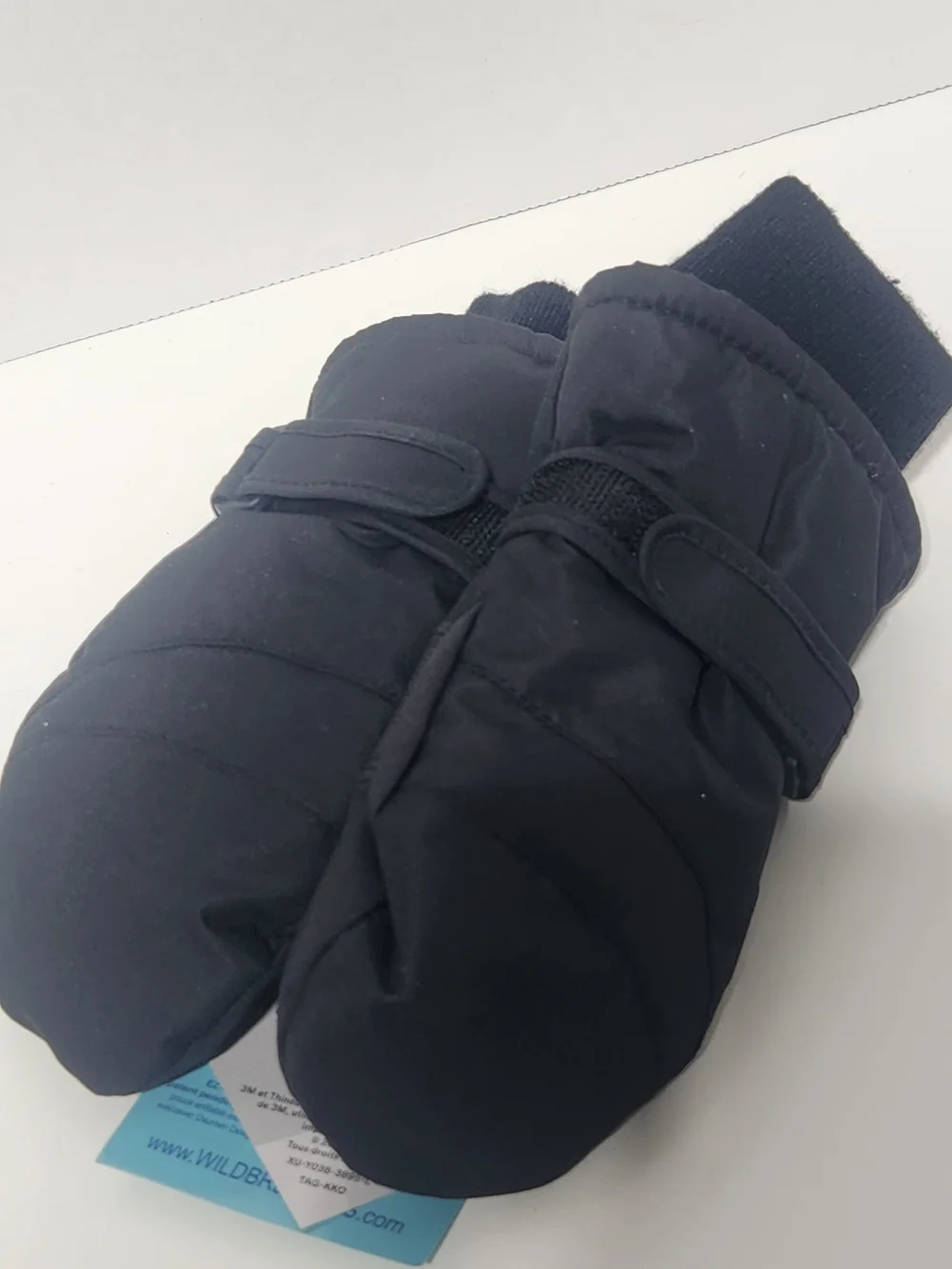 Kids Black Insulated Mittens